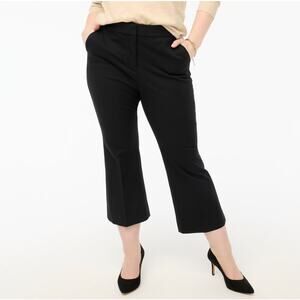 J.Crew Kelsey Flare Leg Pants WMNS 20 Plus Black High-Rise Stretch Crop Zip Fly